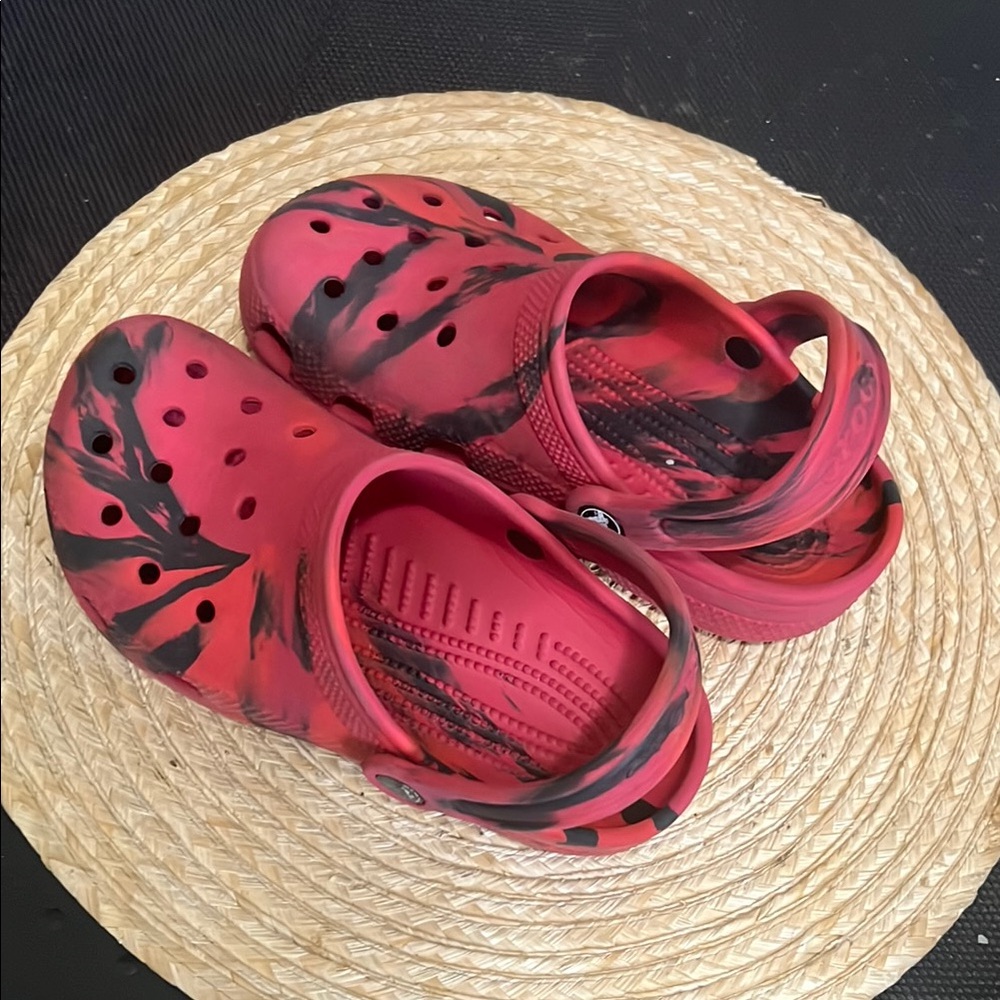 Crocs Kids Red and Black Clogs